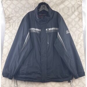 ZeroXposur Mens Evolution Captured Windbreaker Jacket Black Grey L 84340-3